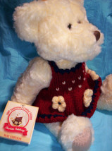 Dan Dee Teddy Bear Vintage Collector&#39;s Choice Ivory White Crocheted Dress - $15.34