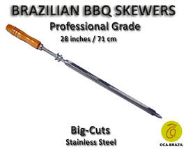 Big Cuts - Set of 6 Brazilian Skewers for BBQ 28&quot; - Professional Grade - $85.00