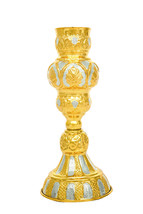 10.6&quot; Engraved Church Altar Standing Vigil Oil Lamp Sanctuary Candle Holder 27cm - £163.77 GBP+