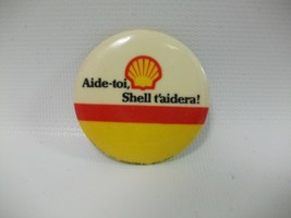 Shell Gas Station French 1.5&quot; Vintage Pinback Pin Button - £3.02 GBP