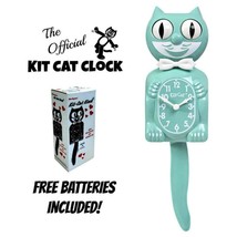 OCEAN WAVES KIT CAT CLOCK 15.5&quot; Retro Green Free Battery USA MADE Kit-Ca... - £55.87 GBP