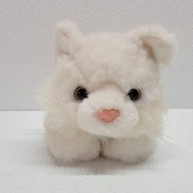 The Bearington Collection 9&quot; White Kitty Cat Kitten Plush Laying Down Beanbag - £14.63 GBP