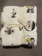 Berkshire~PEANUTS~Snoopy Flyer Pilot~Velvet Soft Blanket~90”X 90&quot;~Full/Q... - £39.44 GBP