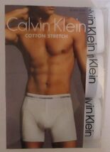 3 GENUINE CALVIN KLEIN MENS SIZE SMALL COTTON STRETCH WHITE BOXER BRIEFS... - $36.90