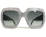 Gucci Sunglasses GG0048S 001 Gray Horn Frames with Crystals Hollywood Fo... - £745.48 GBP