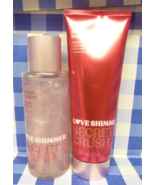 Victoria&#39;s Secret PINK 2p Lot Love Shimmer Secret Crush Lotion Shimmer M... - $36.48 CAD