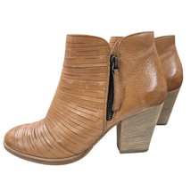 Paul Green Malibu Sliced Zip Bootie Chunky Tan Leather sz 5 Excellent  - $118.80