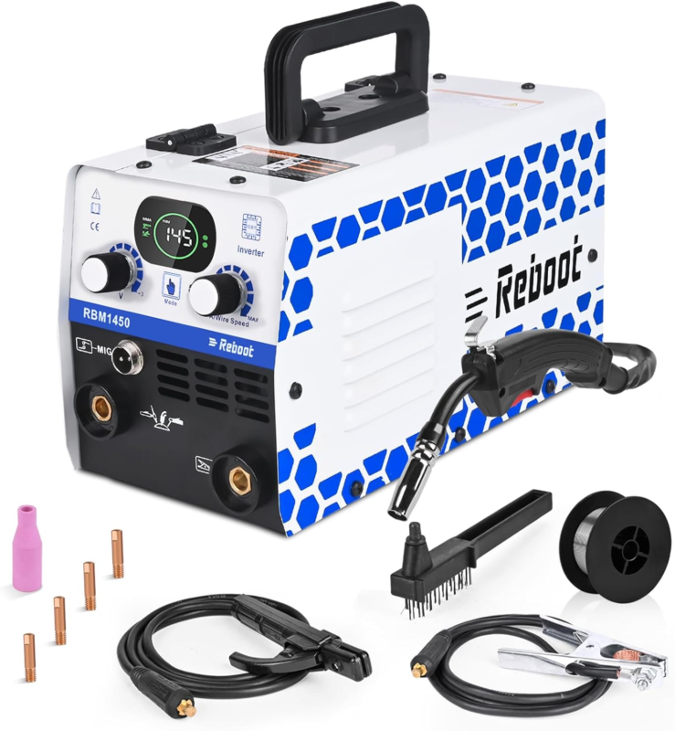 3 in 1 MIG Welder, Mig/Lift Tig/Stick Large LED Digital Display Welding Machin