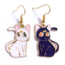 20 pairs Sailor Moon Luna Cat Earrings Luna and Artemis Earrings Girls Anime Kaw - £53.84 GBP