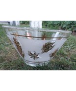 VTG Libbey Glass Gold Leaf MCM Chip Bowl Serving Bowl - £37.56 GBP