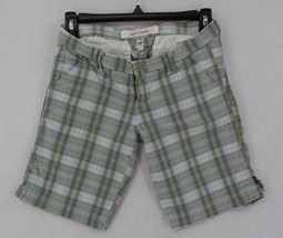 Abercrombie Childrens Stretch Green Plaid Shorts Sz 14 Bermuda Walking Preowned - £4.69 GBP