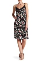 Bobeau Size L Black Floral Lace Trim Spagetti Strap Sleeveless Dress %10... - £10.45 GBP