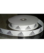 Adidas Inspired Gray Logo Grosgrain Ribbon  - £7.79 GBP