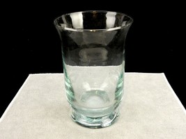 24 Oz. Hurricane Glass Tumbler, Small Bouquet Vase, Ice Blue, 6&quot; Tall, Footed - £15.49 GBP