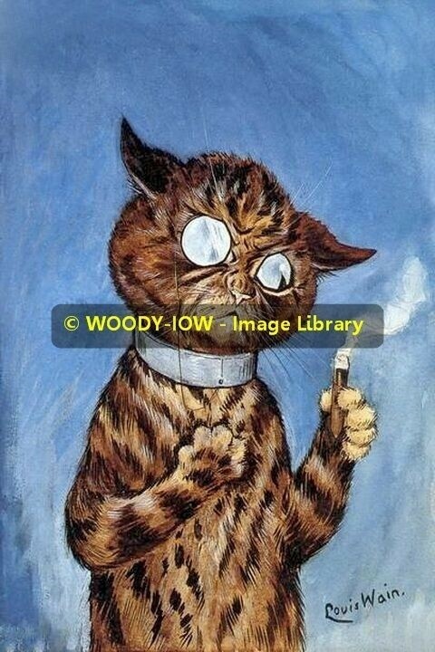 rp10231 - Louis Wain Cat - Smoking - print 6x4 - $2.95