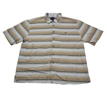 Trust Shirt Mens 2XL Brown Multicolor Striped Polo Short Sleeves Casual Golf - £14.67 GBP