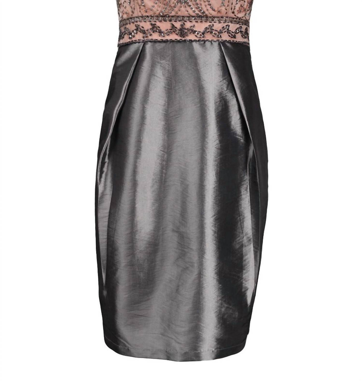 Sue Wong beaded scrolling dress in CHARCOAL - size 0