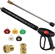 Power Washer Gun With M22-15Mm Or M22-14Mm Fitting, 5 Nozzle Tips, 40, 4... - £34.24 GBP
