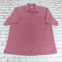 Magellan Sportswear Button Up Shirt Mens XL Red Short Sleeve Cotton Resort Shirt - £12.46 GBP