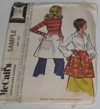 McCall&#39;s Apron Pattern Misses&#39; &amp; Junior Basic Hostess Half-Aprons Uncut Vintage - £7.17 GBP