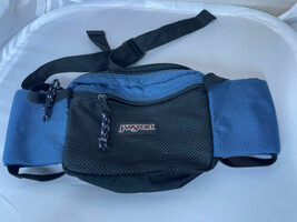 Vtg 90&#39;S Jansport Hiking Black Fanny Pack Waist Water Bottle holders Hyd... - £23.17 GBP