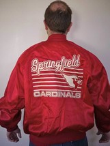 Vintage 70s Springfield Virginia Cardinals Shiny Red Nylon Baseball Jacket Parka - £39.14 GBP