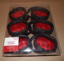 Christmas Baskets Paniers 6 pc Red &amp; Black Celebrate It 3 1/2&#39; x 3&quot;x2 1/... - £9.87 GBP