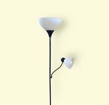 Black 73" Floor Lamp with Reading Light Adjustable Arm + Bulbs Modern Lighting image 3