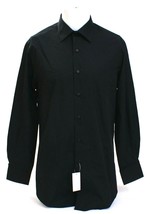Van Heusen Black Fitted Wrinkle Free Dress Shirt M 15  32/33  Men&#39;s NWT - £36.94 GBP