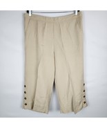 Zac&amp;Rachel Wide Leg Pull On Linen Blend Lagenlook Crop Pants Women&#39;s Siz... - €14,46 EUR