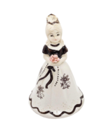Brinn &amp; Co Porcelain Girl In Beige &amp; Brown Dress Figurine Holding Flower... - €8,48 EUR