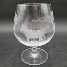 Rare Queen Lace Crystal &quot;Kenyan African&quot; Zebra Etched Brandy Snifter Glass - $954.91 MXN