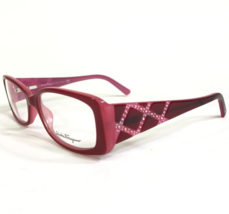 Salvatore Ferragamo Eyeglasses Frames 2660-B 489 Red Pink Crystals 54-16... - $65.29