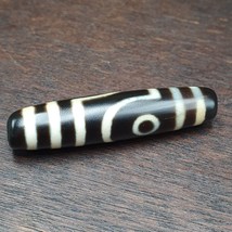 Amuleto perline protettive vintage old indo tibetan agata bianca e nera ... - €64,02 EUR