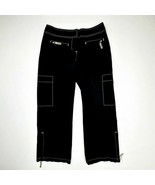 Ann Taylor Loft Women&#39;s Cotton Nylon Capri Cargo Pant Size 4 Black TW11 - $18.81 CAD