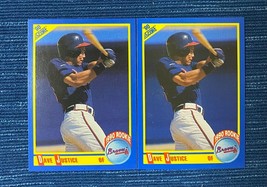 Pair 1990 Score Dave Justice #650 Braves RC Rookie Card 974A - £0.77 GBP