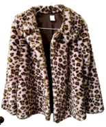 Gymboree Faux Fur Pink &amp; Brown Leopard Size Large 10 - 12 - $427.61 MXN