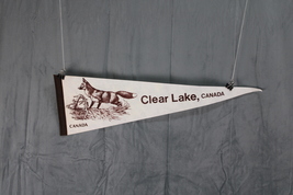Vintage Tourist Pennant - Clear Lake Canada Fox Graphic - Felt Pennant - £23.12 GBP