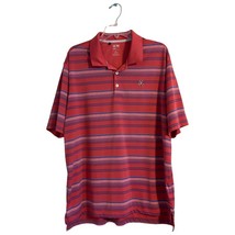 Adidas Shirt Mens XL Red Blue Stripe Golf Polo Short Sleeve Climalite Adult - $15.79