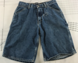 Vintage Nautica Denim Jean Shorts Mens 32 Blue Cotton Jorts Side Pocket Y2K - $21.77
