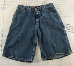 Vintage Nautica Denim Jean Shorts Mens 32 Blue Cotton Jorts Side Pocket Y2K - $21.77
