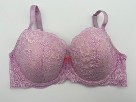 Victoria&#39;s Secret Dream Angels Lined Demi Pink Sparkle Lace Bra Women&#39;s ... - $19.59