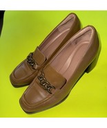Nordstorm Women&#39;s Square Toe Stacked Heel 3&quot; Pumps Brown Leather Size 8M - €12,72 EUR