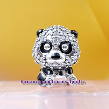 2022 Spring Release 925 Sterling Silver Sparkling Cute Panda Charm  - £14.34 GBP