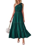 PRETTYGARDEN Women&#39;s Summer Floral Maxi Dress Knot One Shoulder Sleeveless - $36.55 CAD
