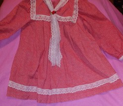 Vtg Carousel Vintage Smocked Long Sleeved Red&amp; White Dress  Sz 6 - £23.24 GBP