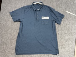 Travis Mathew Polo Shirt Mens XL Blue Pocket Performance Golf Casual Work - $14.84