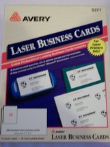 Avery 5371 Laser Business Cards 2&quot;X3.5&quot; Micro-perfed sheets 19 Sheets 190 Cards - £15.65 GBP