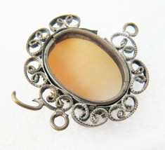 Small Vintage Sterling Silver Filigree Cameo - Parts Or Project - $24.74