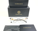 Versace Eyeglasses Frames MOD.3293 593 Clear Gray Gold Medusa Heads 55-1... - $93.28
